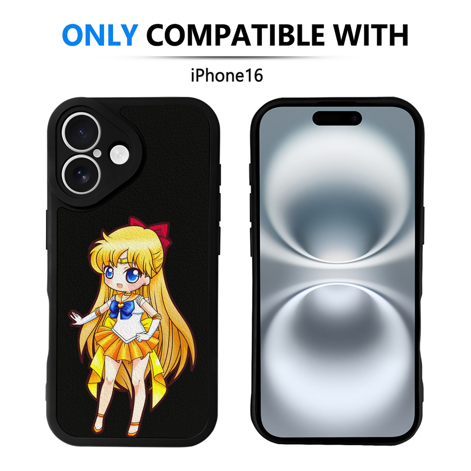 （画像用） 美少女戦士セーラームーン 愛野 美奈子 あいの みなこ Sailor Moon Aino Minako 【iPhone 16シリーズ対応】シリコンスマホケース（レザー調） 材質：シリコン